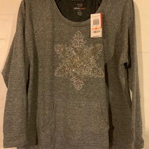 Style & Company sweatshirt snowflake NWT Size 2X